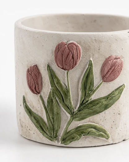 Ceramic Vase Pink Tulips