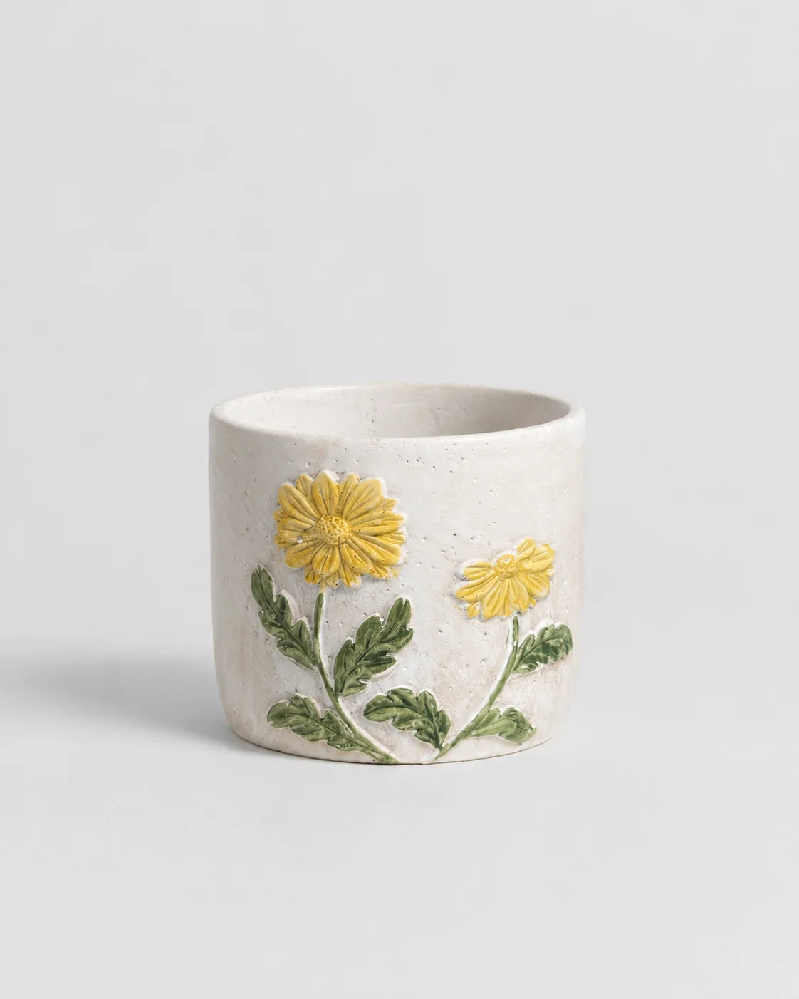 Ceramic Vase Yellow Daisy