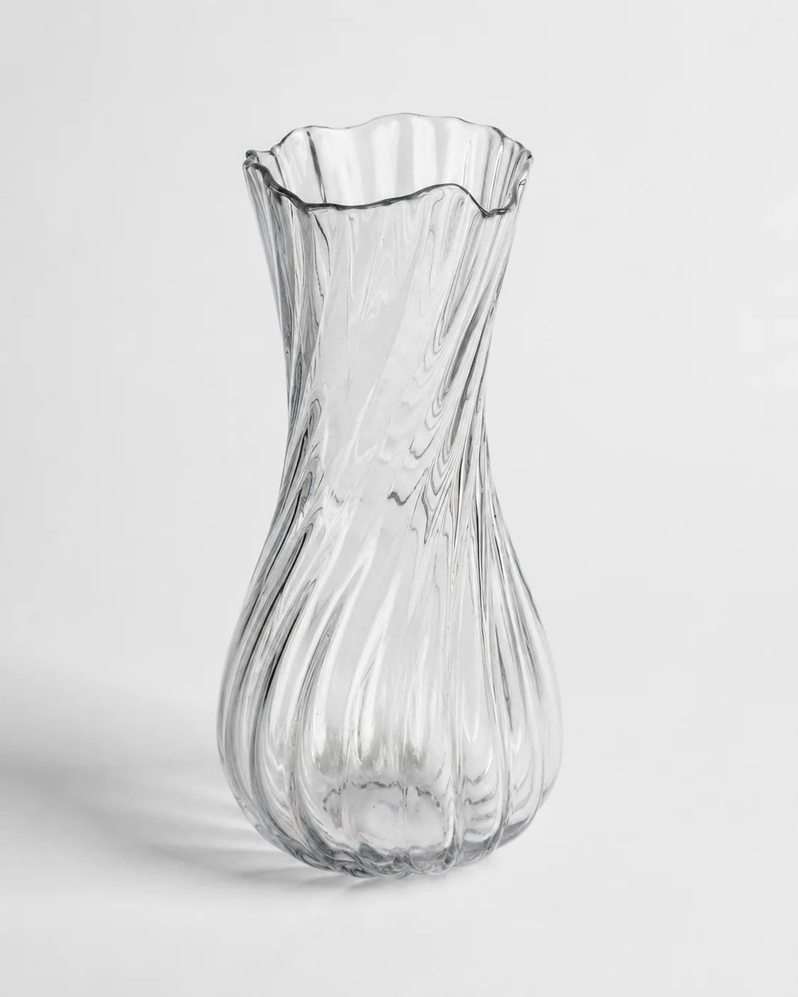 Glass Vase Tall Twisted