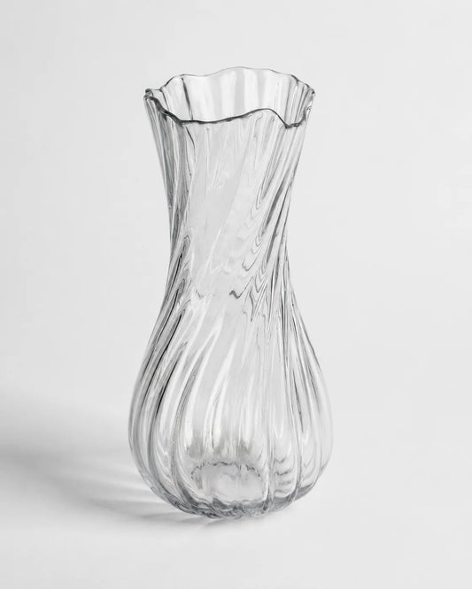 Glass Vase Tall Twisted