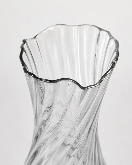 Glass Vase Tall Twisted