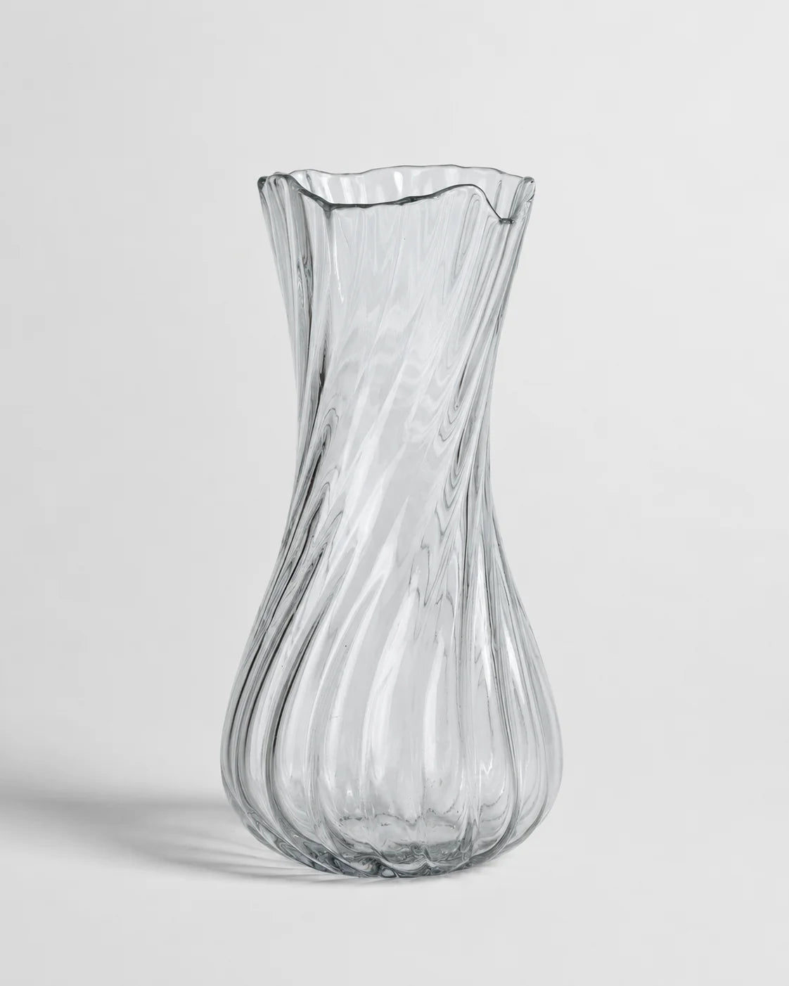 Glass Vase Tall Twisted