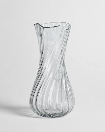 Glass Vase Tall Twisted