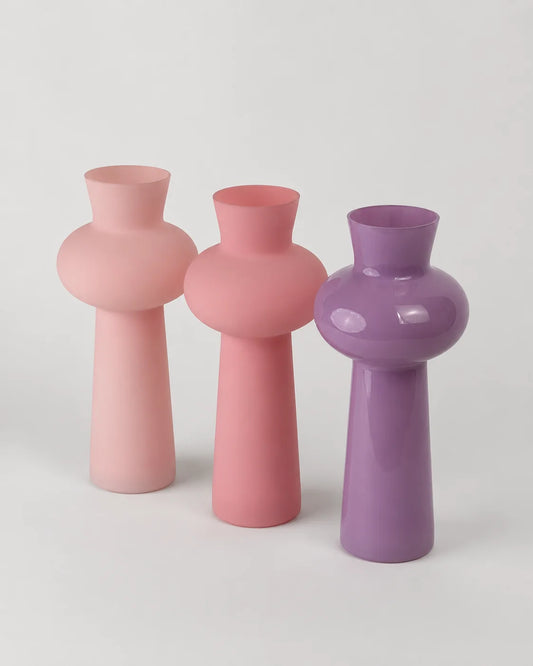 Glass Vase Frosted Trumpet