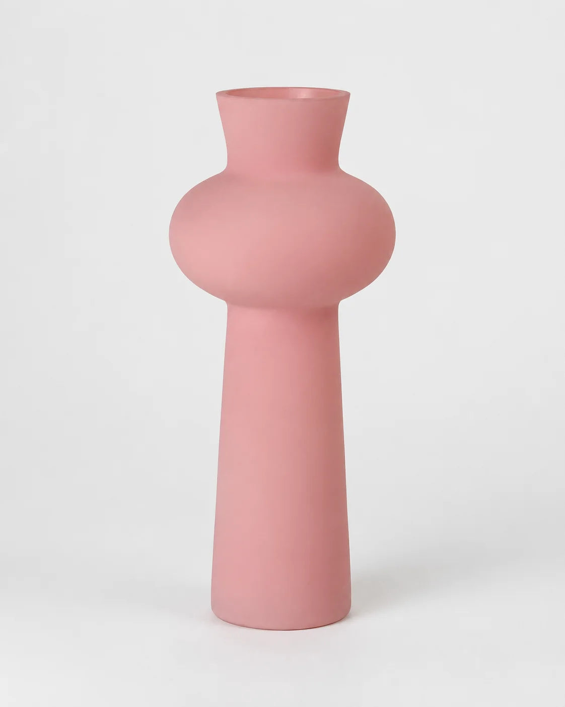 Glass Vase Frosted Trumpet
