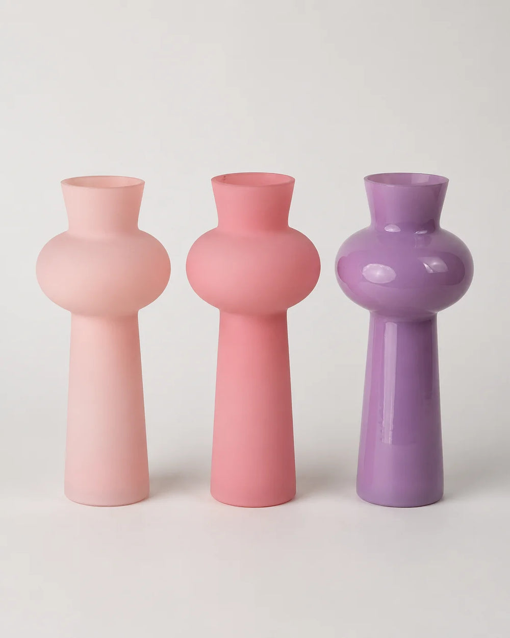 Glass Vase Frosted Trumpet