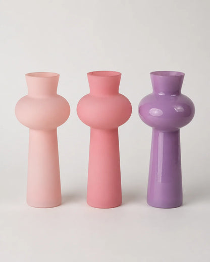Glass Vase Frosted Trumpet