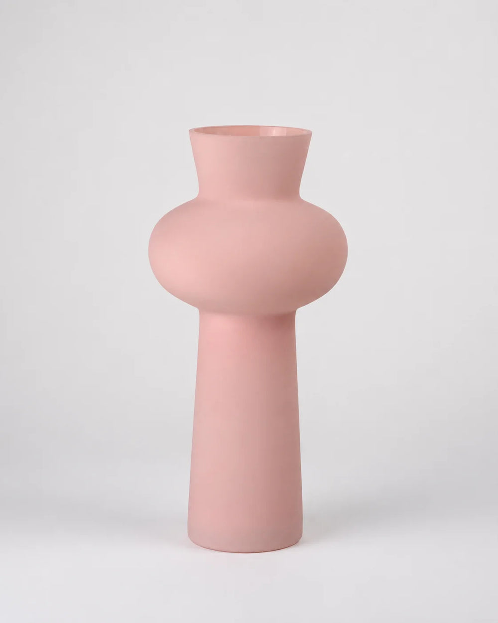 Glass Vase Frosted Trumpet