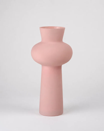 Glass Vase Frosted Trumpet