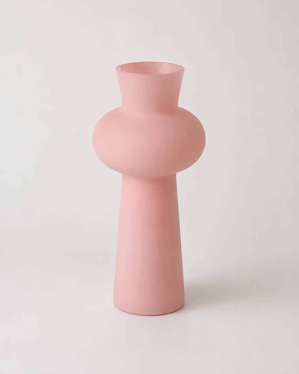 Glass Vase Frosted Trumpet
