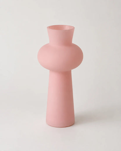 Glass Vase Frosted Trumpet