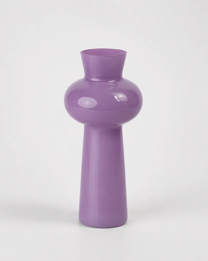 Glass Vase Frosted Trumpet