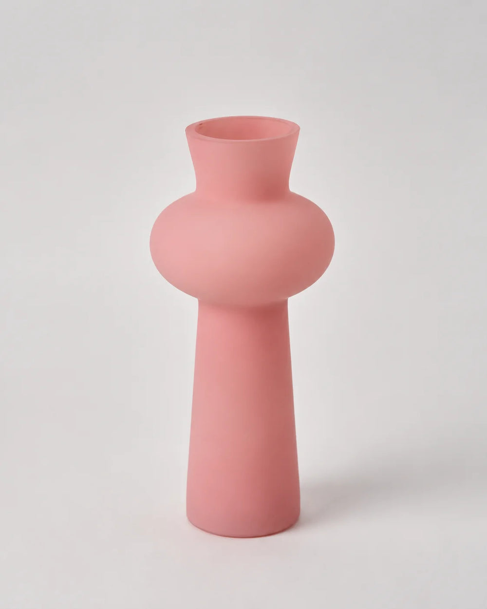 Glass Vase Frosted Trumpet