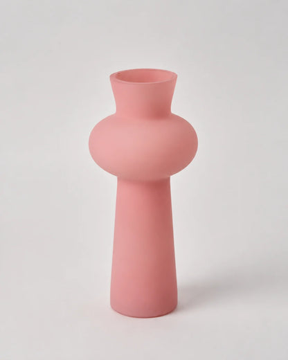 Glass Vase Frosted Trumpet