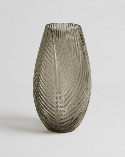 Glass Vase Bronze Twisted