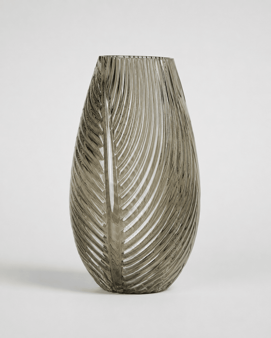 Glass Vase Bronze Twisted