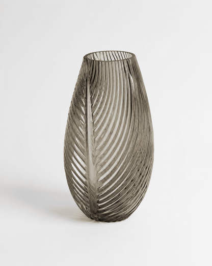 Glass Vase Bronze Twisted