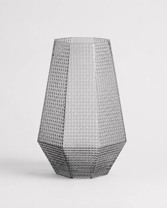 Glass Vase Hexagonal with Particle Effect
