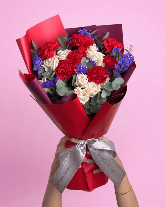 MD09 | Ever Caring - Seven Red Carnation Bouquet