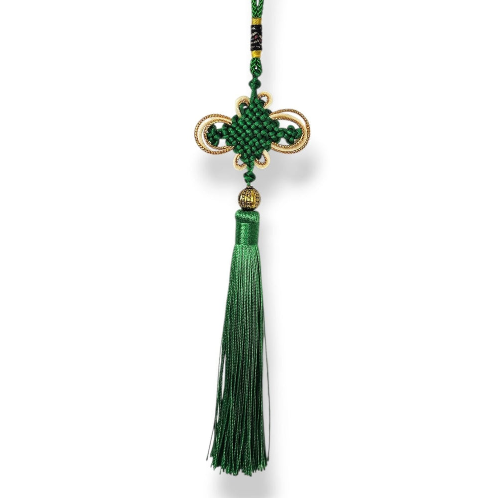 CNY Tassle with Gold Line - Green (5pcs)