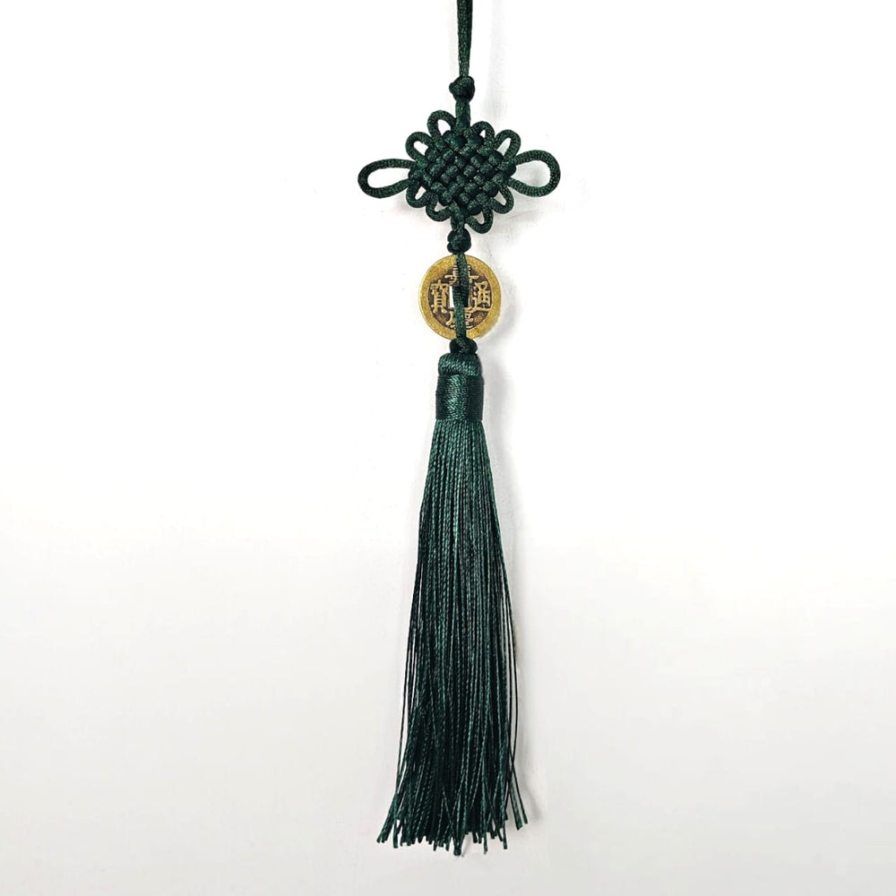 CNY Tassle with Gold Coin - Dark Green (5pcs)