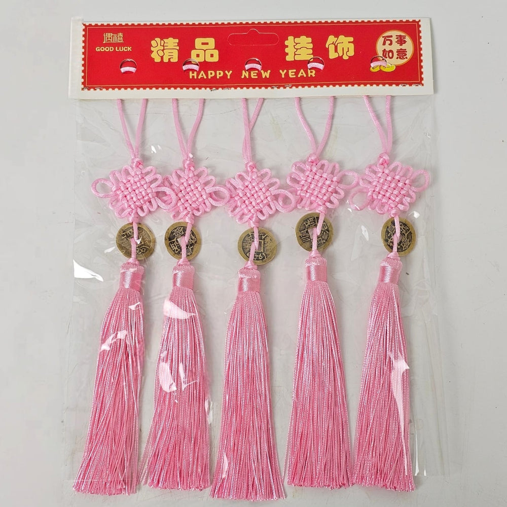 CNY Tassle with Gold Coin - Light Pink (5pcs)