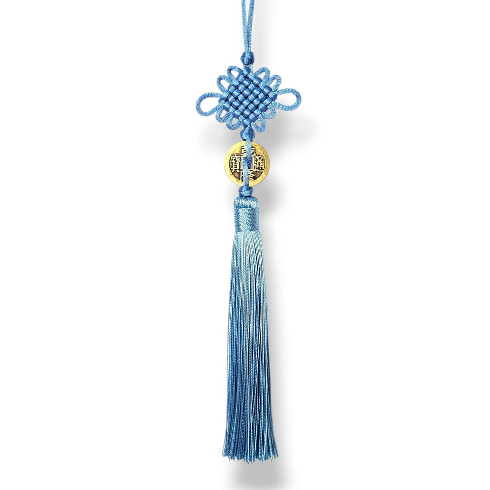 CNY Tassle with Gold Coin - Blue (5pcs)