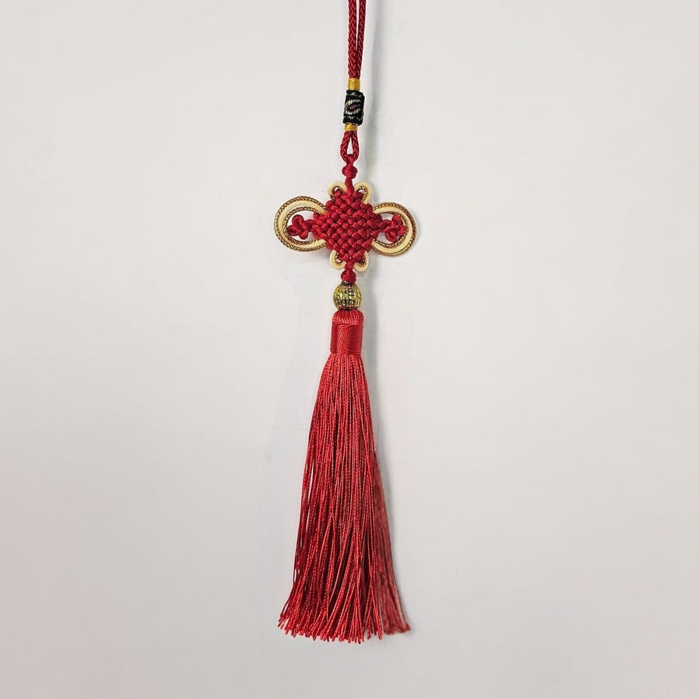 CNY Tassle with Gold Line - Red (5pcs)