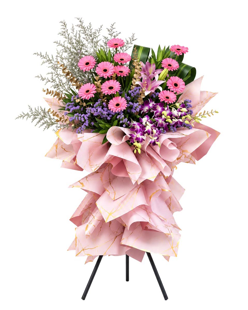 Blooming Success - Pink Grand Opening Flower Stand