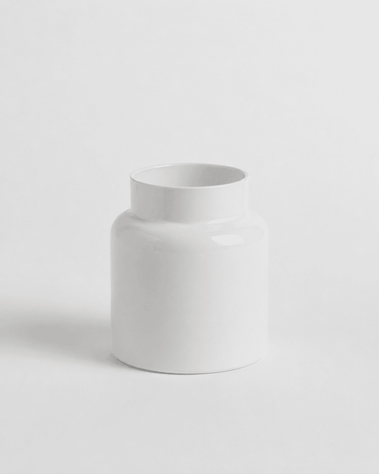 Glass Vase White 15x18cm