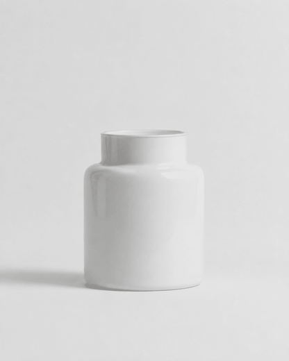 Glass Vase White 15x18cm