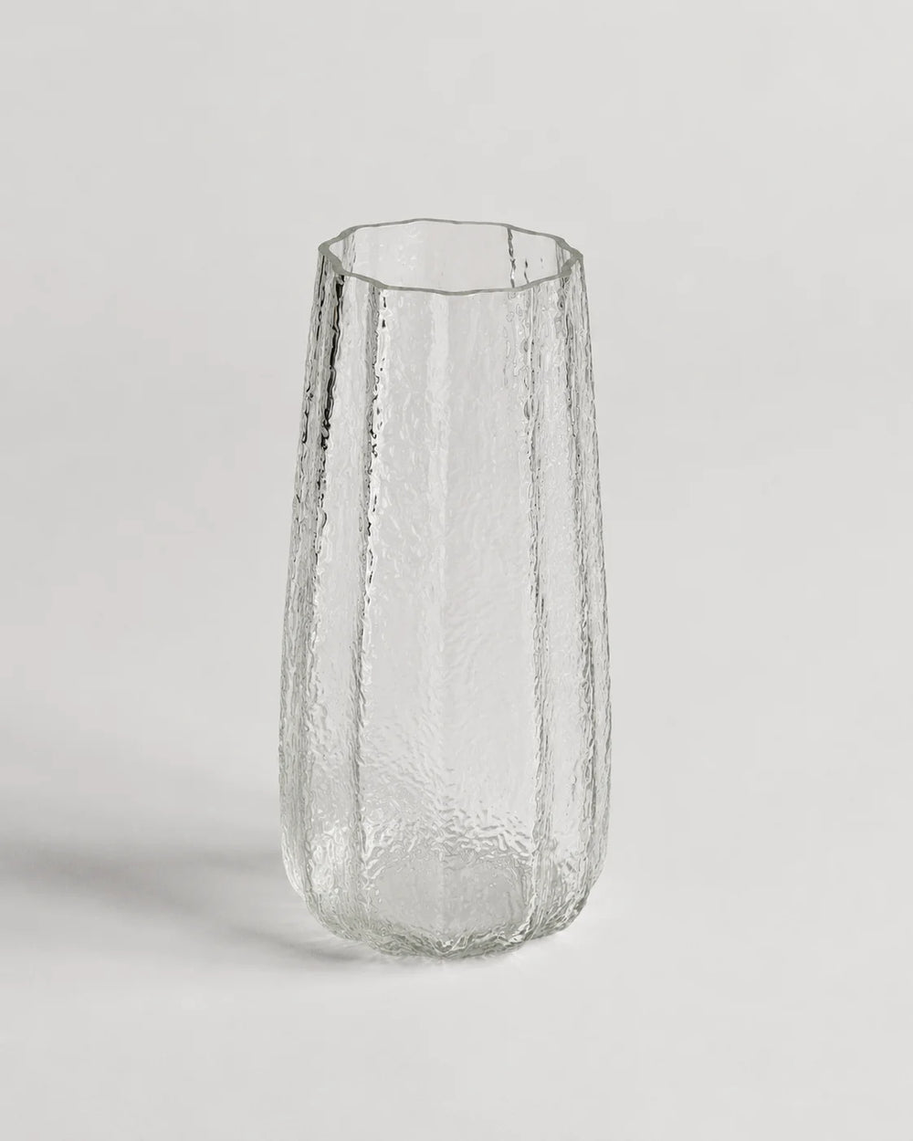 Glass Vase Textured Tall