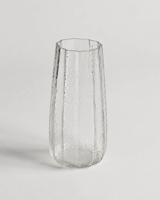 Glass Vase Textured Tall