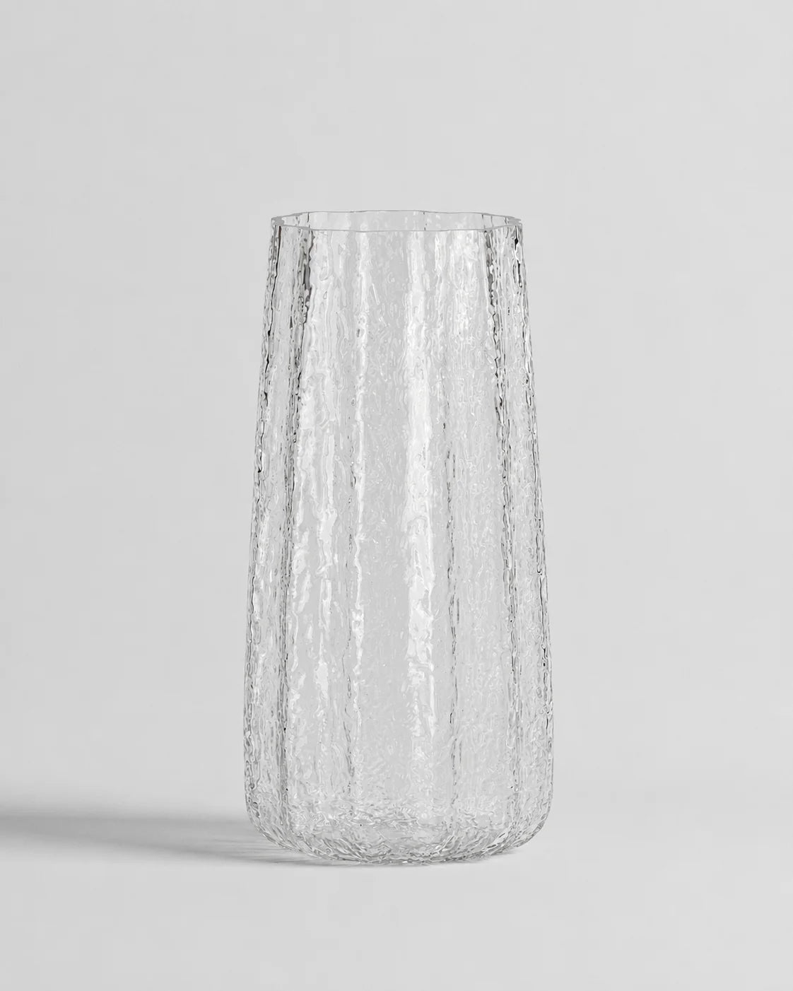 Glass Vase Textured Tall