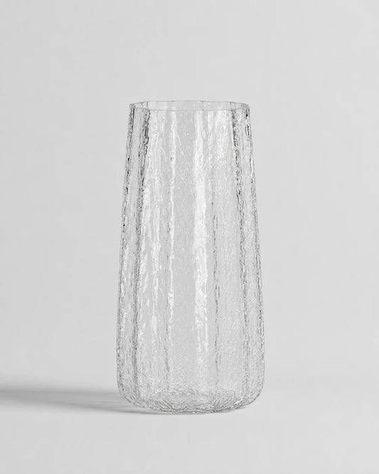Glass Vase Textured Tall