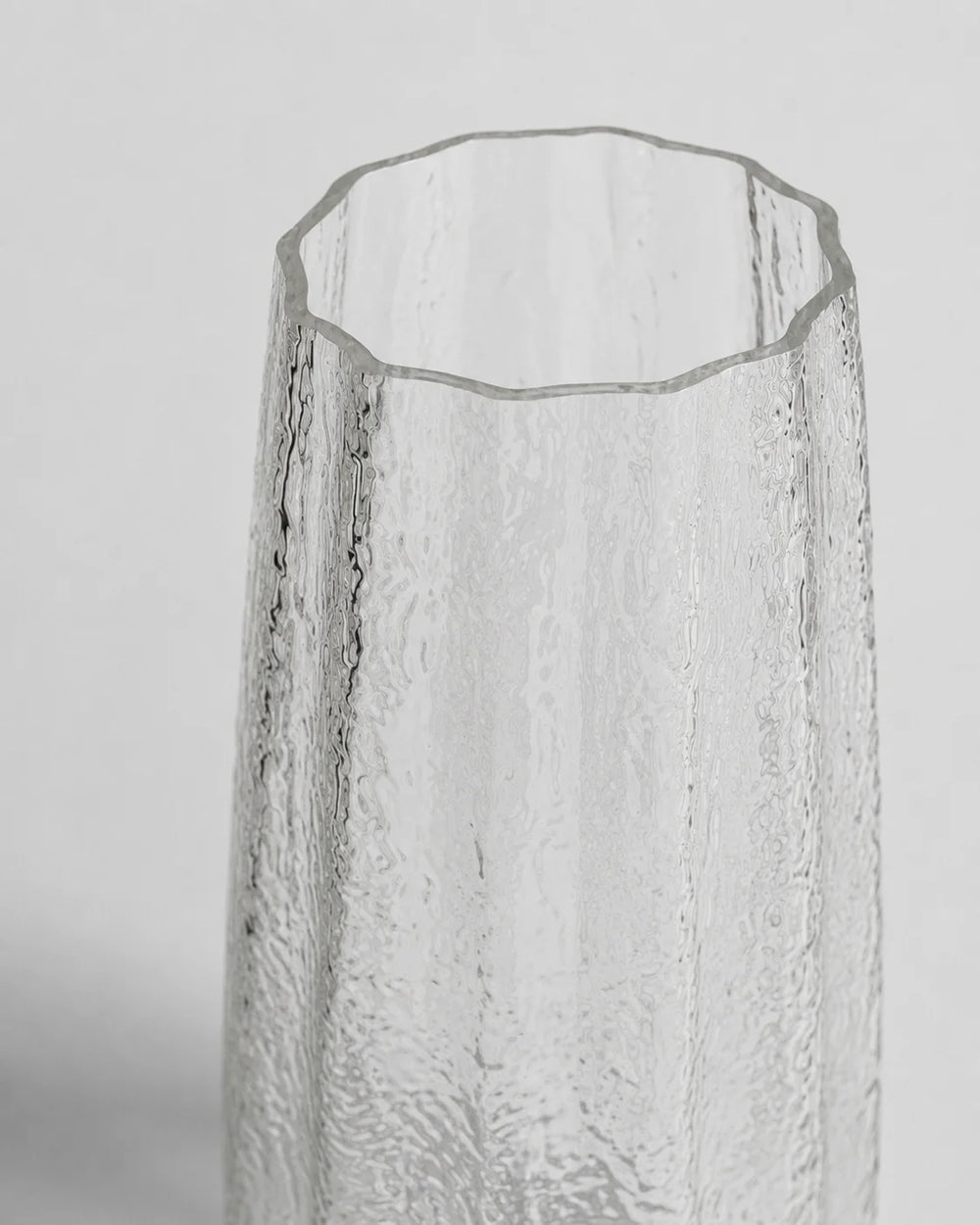 Glass Vase Textured Tall