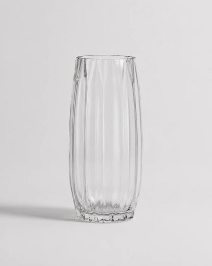 Glass Vase Lined Curved