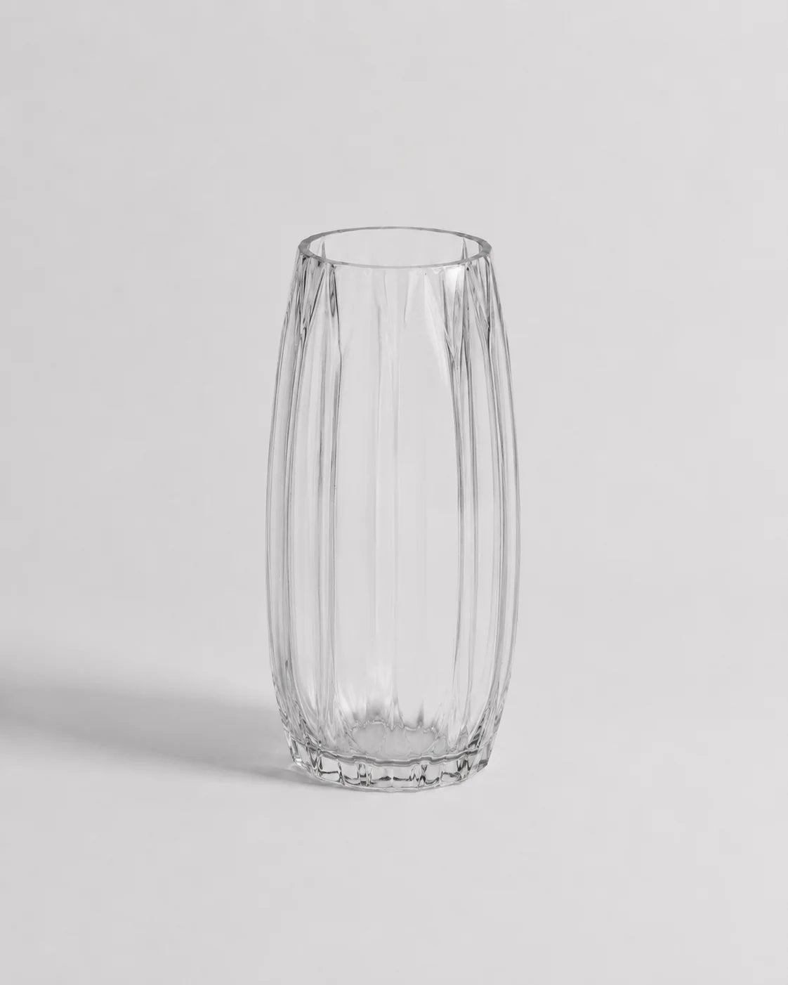 Glass Vase Lined Curved