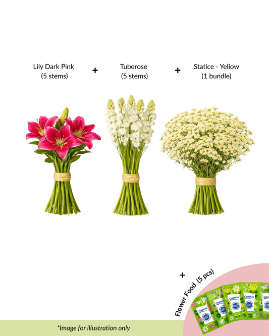 FCMRY01B - Lily, Tuberose & Statice