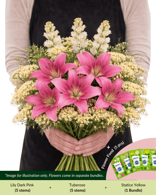 FCMRY01B - Lily, Tuberose & Statice