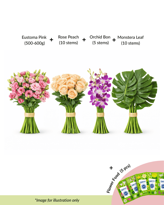 FCMRY02 - Eustoma, Rose, Orchid & Monstera