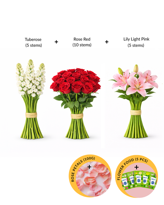 FCMRY03A - Tuberose, Rose, Lily & Rose Petals