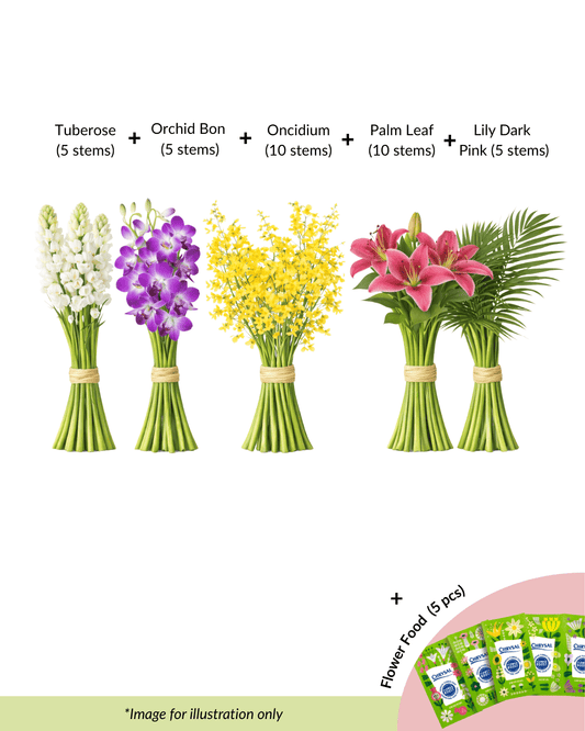 FCMRY10A - Tuberose, Orchids, Lily & Palm Leaf