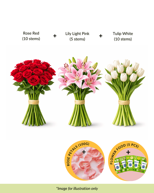 FCMRY11 - Rose, Lily, Tulip & Rose Petals