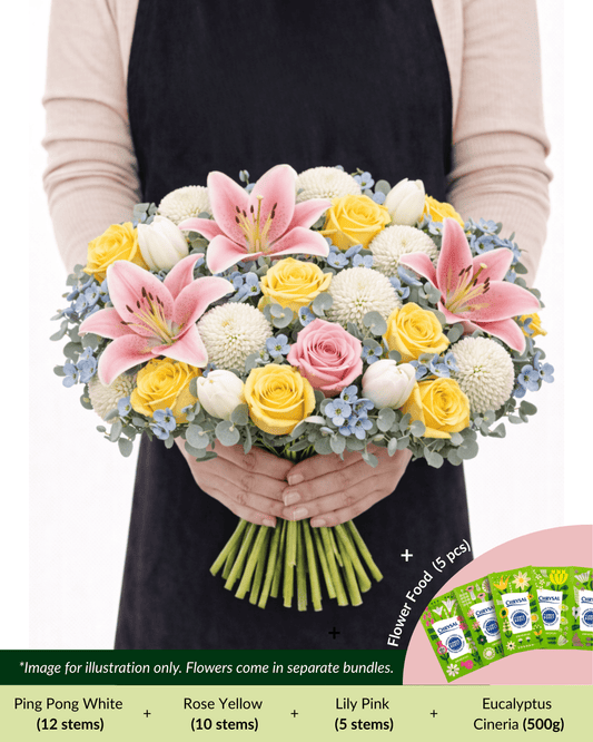 FCMRY14 - Lily, Chrysanthemum, Rose & Oxypetalum