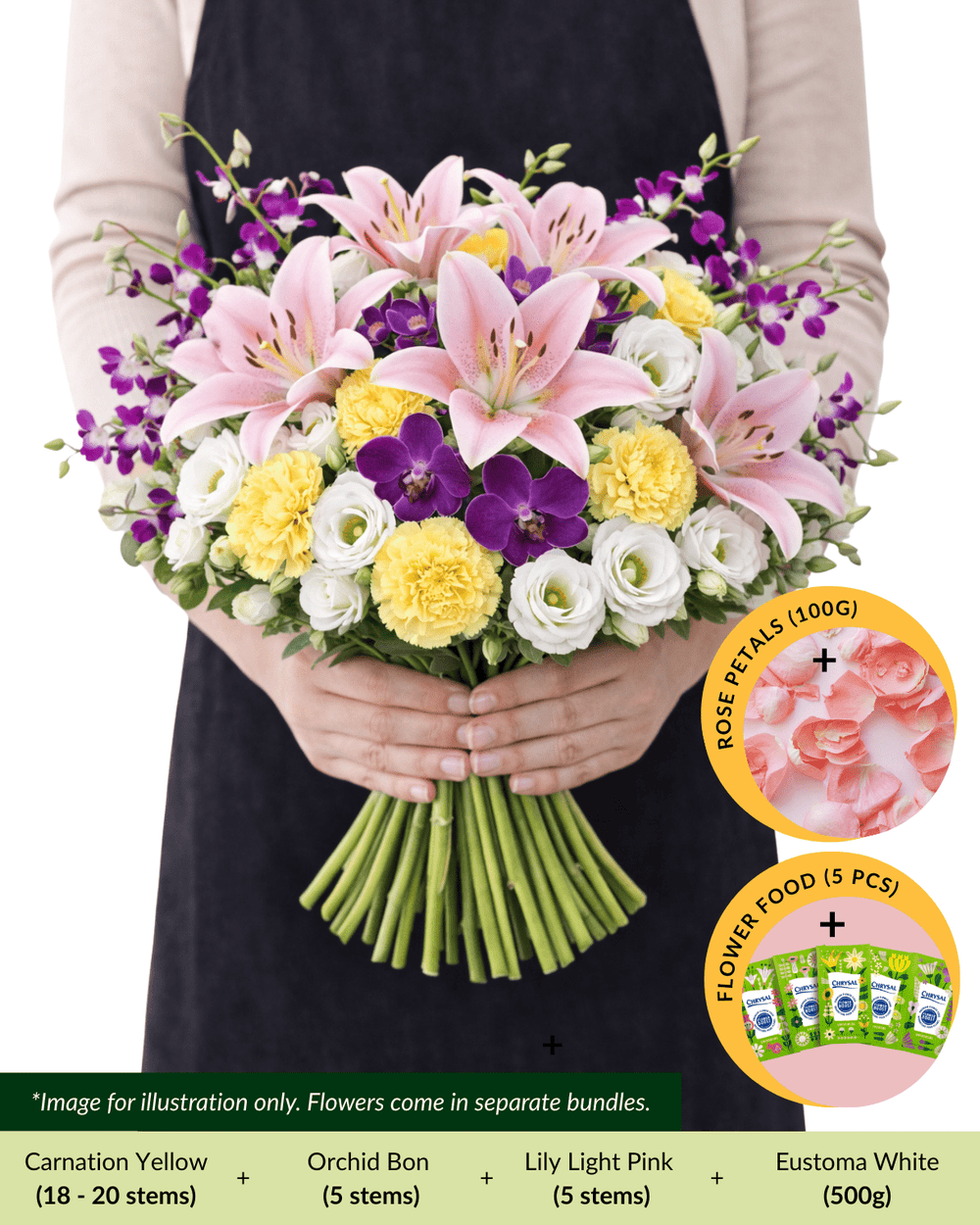 FCMRY15 - Lily, Orchid, Eustoma, Carnation & Rose Petals