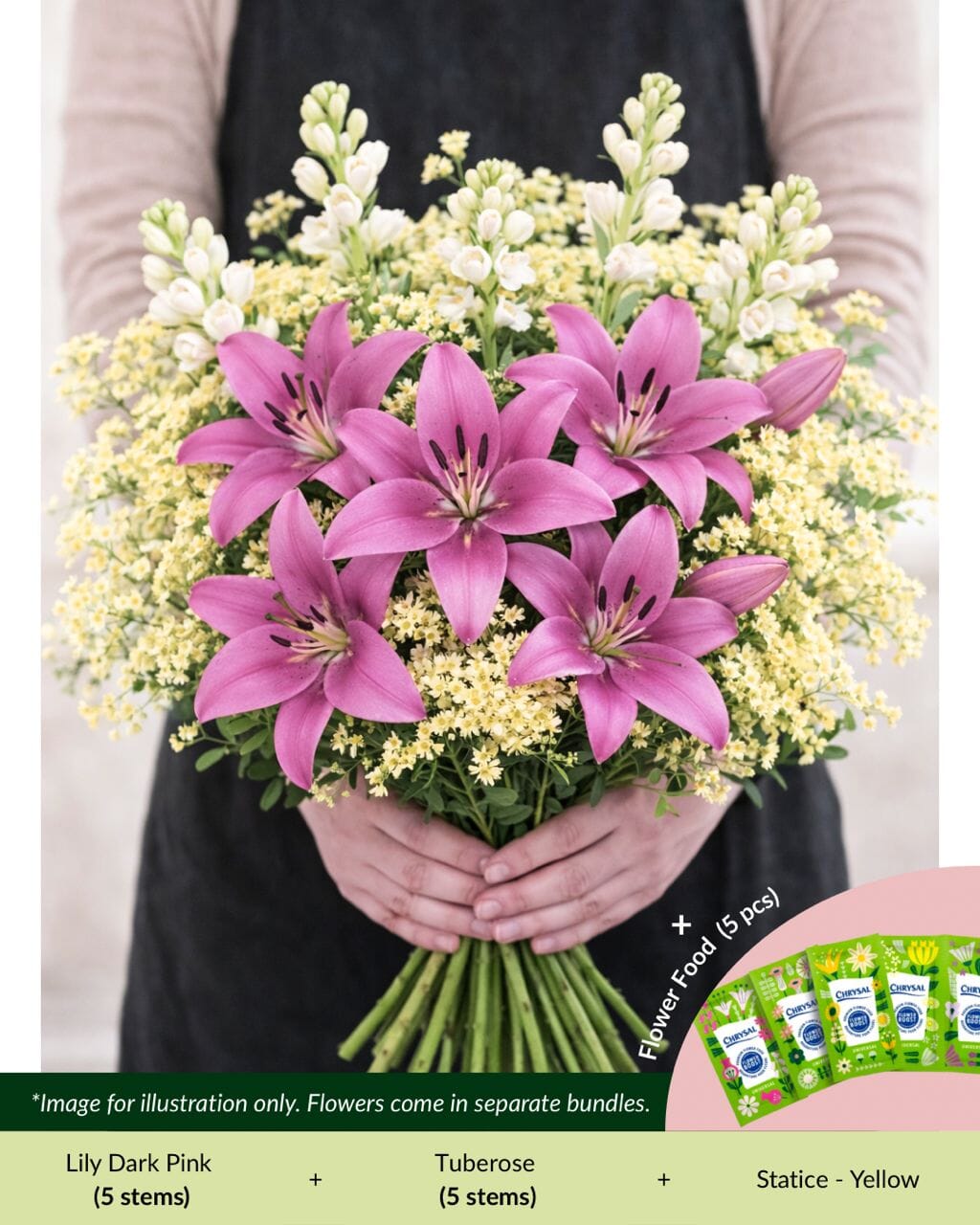 FCMRY01B - Lily, Tuberose & Statice