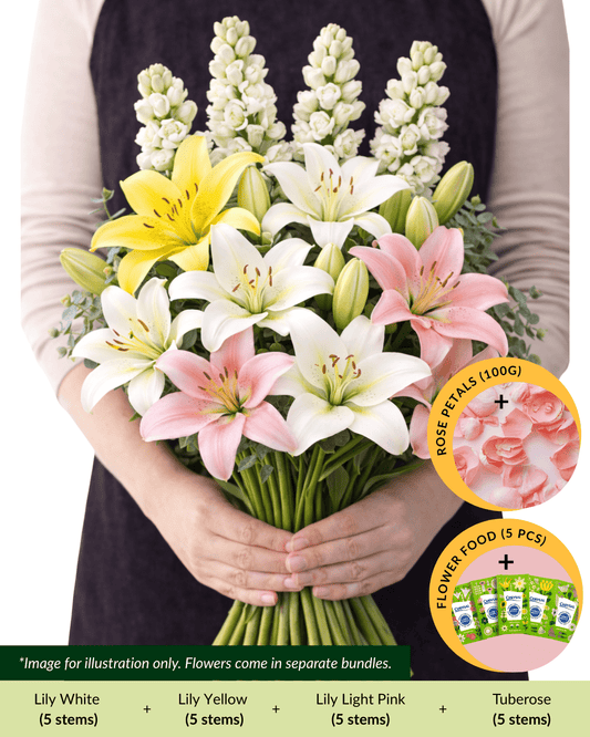FCMRY20A - Lily Yellow, White, Light Pink & Tuberose