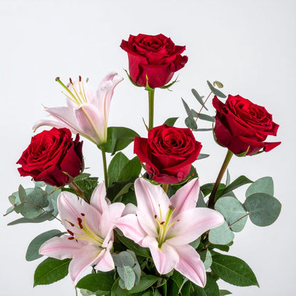 FCMVD01 - Rose, Lilies & Eucalyptus