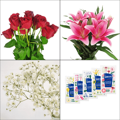 FCMVD04 - Rose, Lilies & Baby's Breath